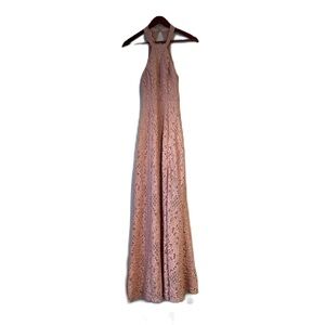 Pink Lace Sparkle Formal Maxi Dress